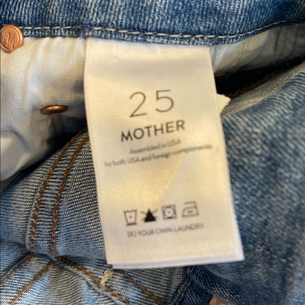 NWT Mother The Looker Step Ankle Fray Jeans – Wash: Despite Differences Size 25 - Picture 8 of 11